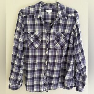 Croft & Barrow Purple Plaid Button Down Shirt